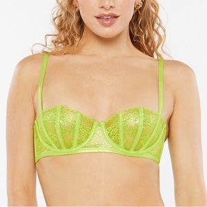 Savage X Fenty Caged Lace Unlined Balconette Bra Size 34 C